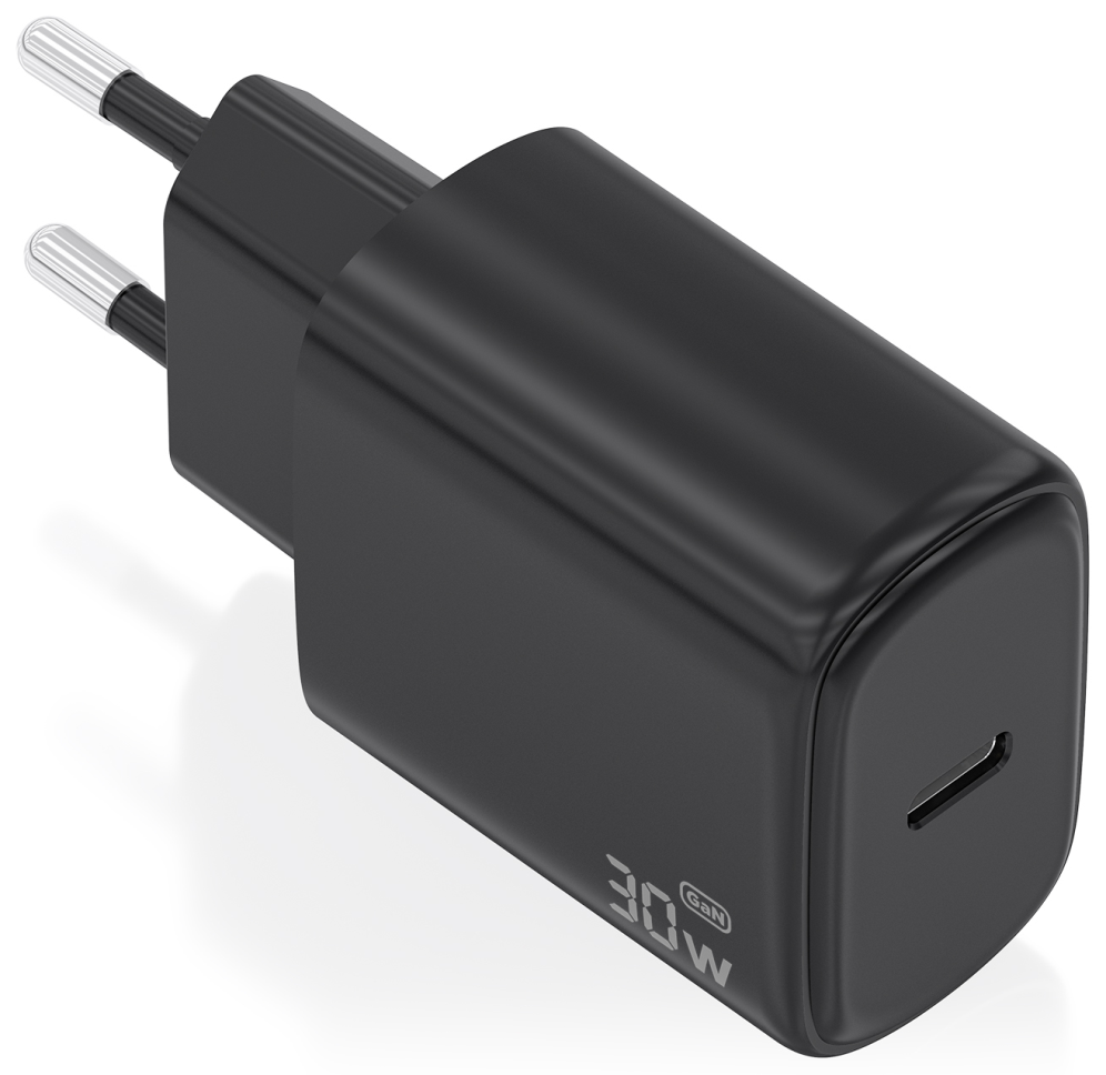 AISENS Cargador GaN 30W, 1xUSB-C PD3.0, Negro