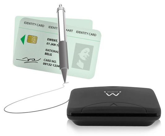 Ewent EW1052 lector de tarjeta inteligente USB USB 2.0 Negro