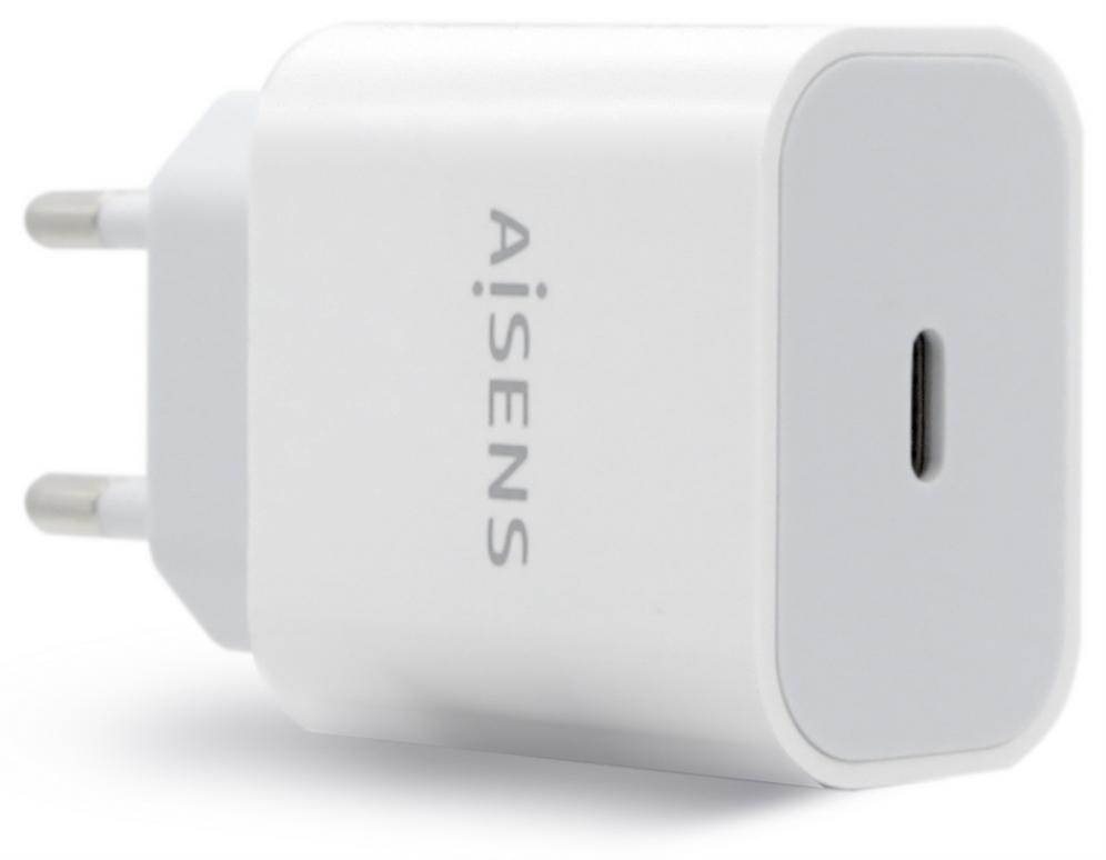 AISENS Cargador USB-C P?3.0 1 Puerto 1x USB-C 20 W, Blanco