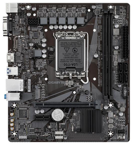 GIGABYTE H610M H V2 Placa base - Compatible con procesadores Intel Core 14th CPUs, 4+1+1 Hybrid Digital VRM, up to 5600MHz DDR5, 1xPCIe 3.0 M.2, GbE LAN, USB 3.2 Gen 1