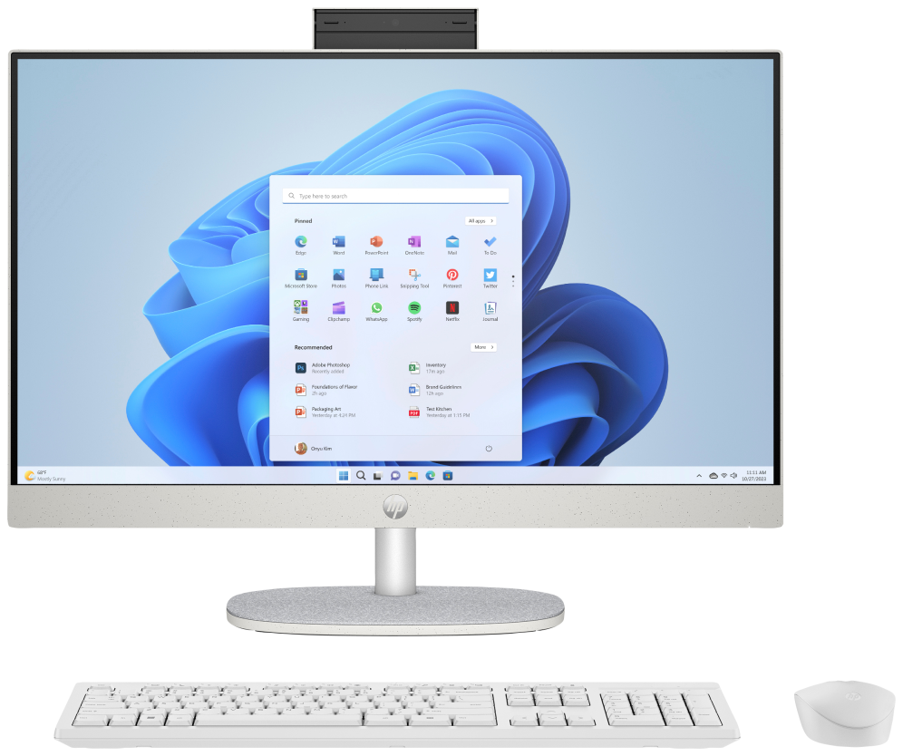 HP 23.8 inch All-in-One 24-cr0187ns PC Intel® Core⢠i5 i5-1335U 60,5 cm (23.8'') 1920 x 1080 Pixeles 8 GB DDR4-SDRAM 512 GB SSD Windows 11 Home Wi-Fi 6 (802.11ax) Blanco