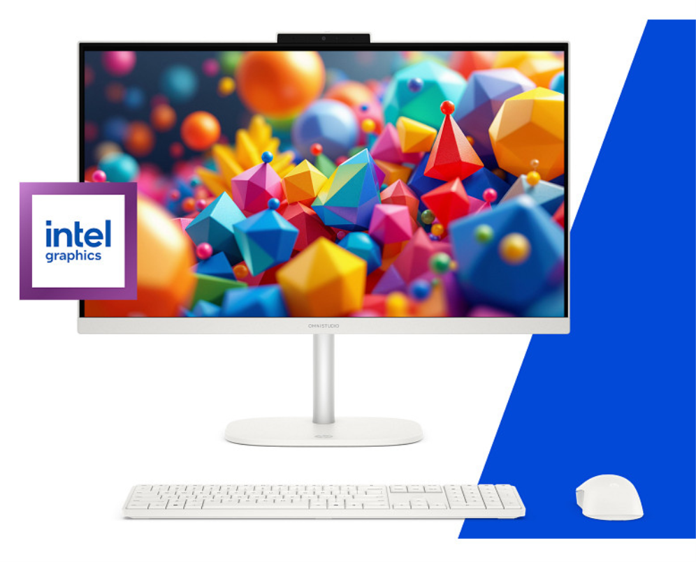 HP OmniStudio All-in-One Desktop 24-cu0044ns PC Intel Core 5 120U 60,5 cm (23.8'') 1920 x 1080 Pixeles 16 GB DDR5-SDRAM 512 GB SSD FreeDOS Wi-Fi 7 (802.11be) Blanco