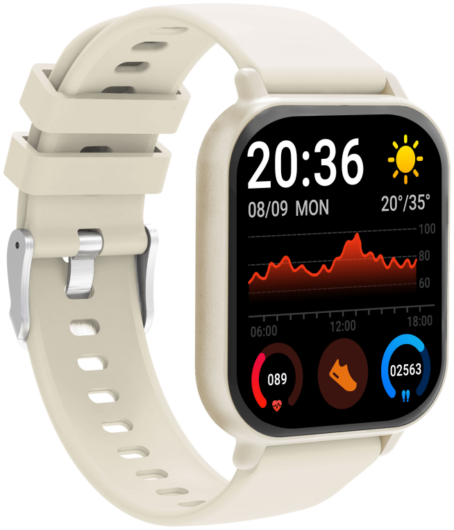 Denver SWC-176BE Relojes inteligentes y deportivos 4,6 cm (1.81'') TFT Digital Pantalla tactil Beige