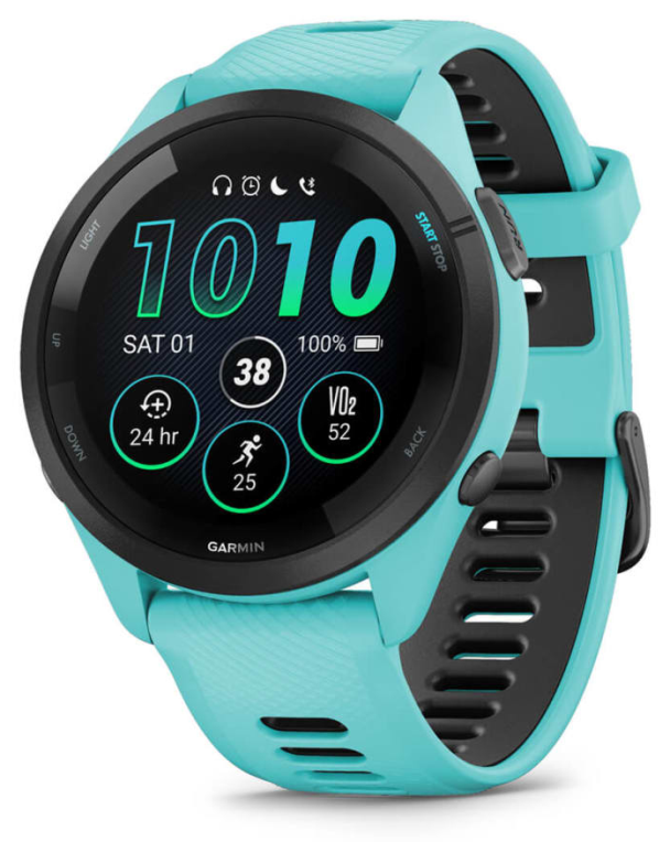 Garmin Forerunner 265 3,3 cm (1.3'') AMOLED 46 mm Digital 416 x 416 Pixeles Pantalla tactil Negro, Azul Wifi GPS (satelite)