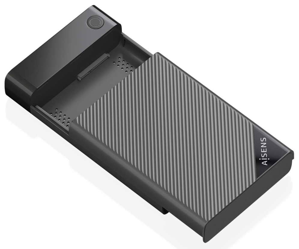 AISENS ASE-3529B caja para disco duro externo Caja de disco duro (HDD) Negro 3.5''