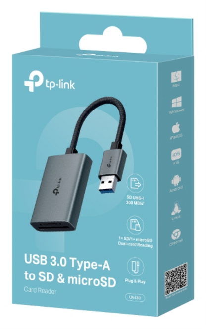 TP-Link UA430 lector de tarjeta USB 3.2 Gen 1 (3.1 Gen 1) Type-C Gris