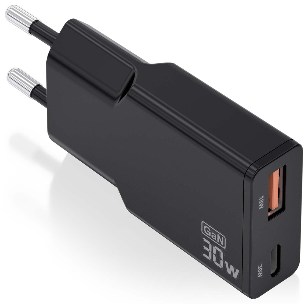 AISENS ASCH-30W2P047-BK cargador de dispositivo movil Camara digital, MP3, MP4, Telefono movil, Navegante, Portatil, Consola de juegos portatil, Smartphone, Tableta, Universal Negro Corriente alterna Carga rapida Interior