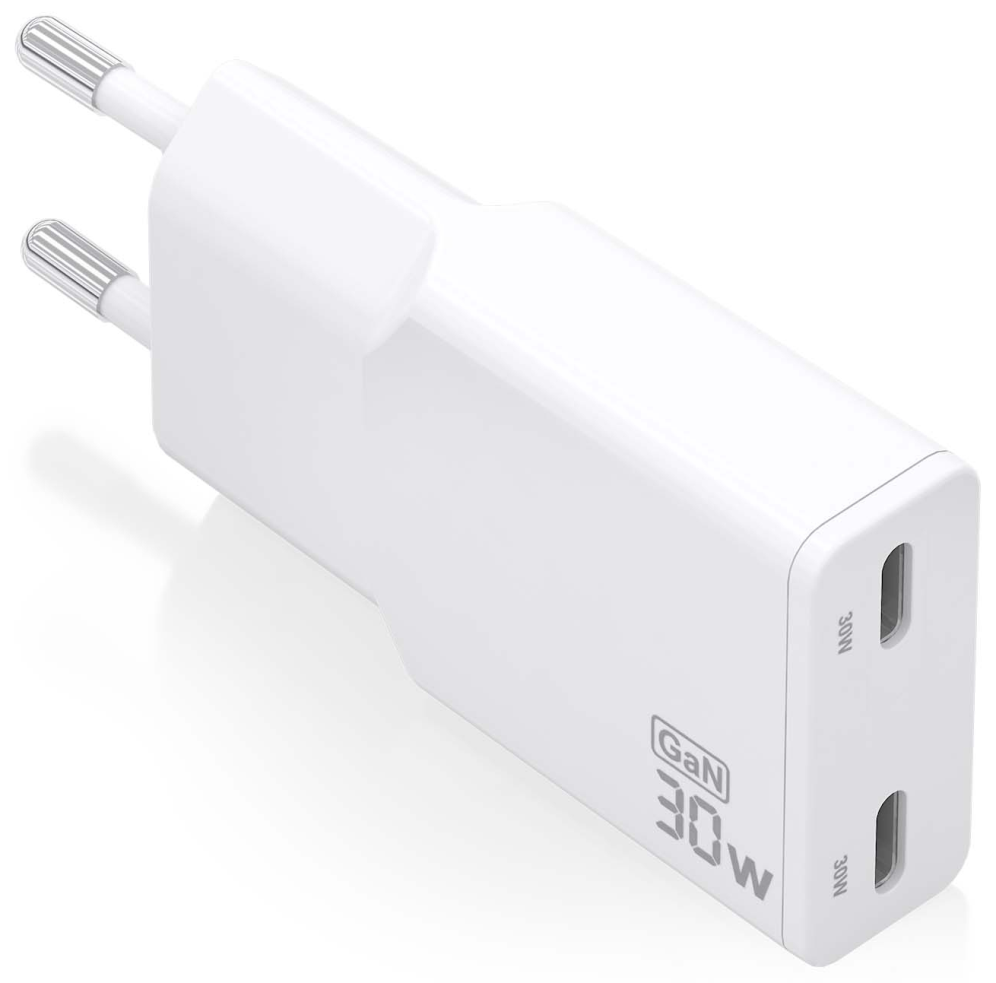 AISENS ASCH-30W2P048-W cargador de dispositivo movil Camara digital, MP3, MP4, Telefono movil, Navegante, Portatil, Consola de juegos portatil, Smartphone, Tableta, Universal Blanco Corriente alterna Carga rapida Interior