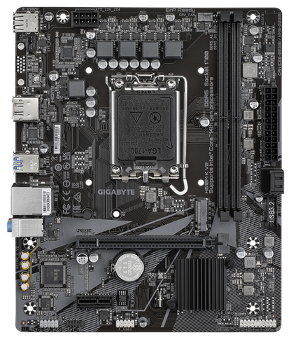 GIGABYTE H610M K V2 Placa base - Procesadores Intel Core 14ª generación, hasta 5600 MHz DDR5, 1xPCIe 3.0 M.2, LAN 1GbE, USB 3.2 Gen 1