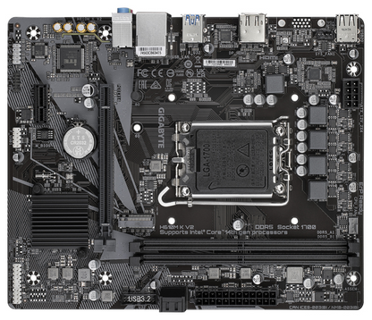GIGABYTE H610M K V2 Placa base - Procesadores Intel Core 14ª generación, hasta 5600 MHz DDR5, 1xPCIe 3.0 M.2, LAN 1GbE, USB 3.2 Gen 1