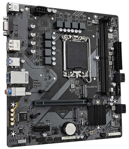 GIGABYTE B760M E Placa base - Compatible con procesadores Intel Core 14ª generación, VRM de 6+1+1 fases, hasta 7200 MHz DDR5 (OC), 2xPCIe 4.0 M.2, LAN 1 GbE, USB 3.2 Gen 1