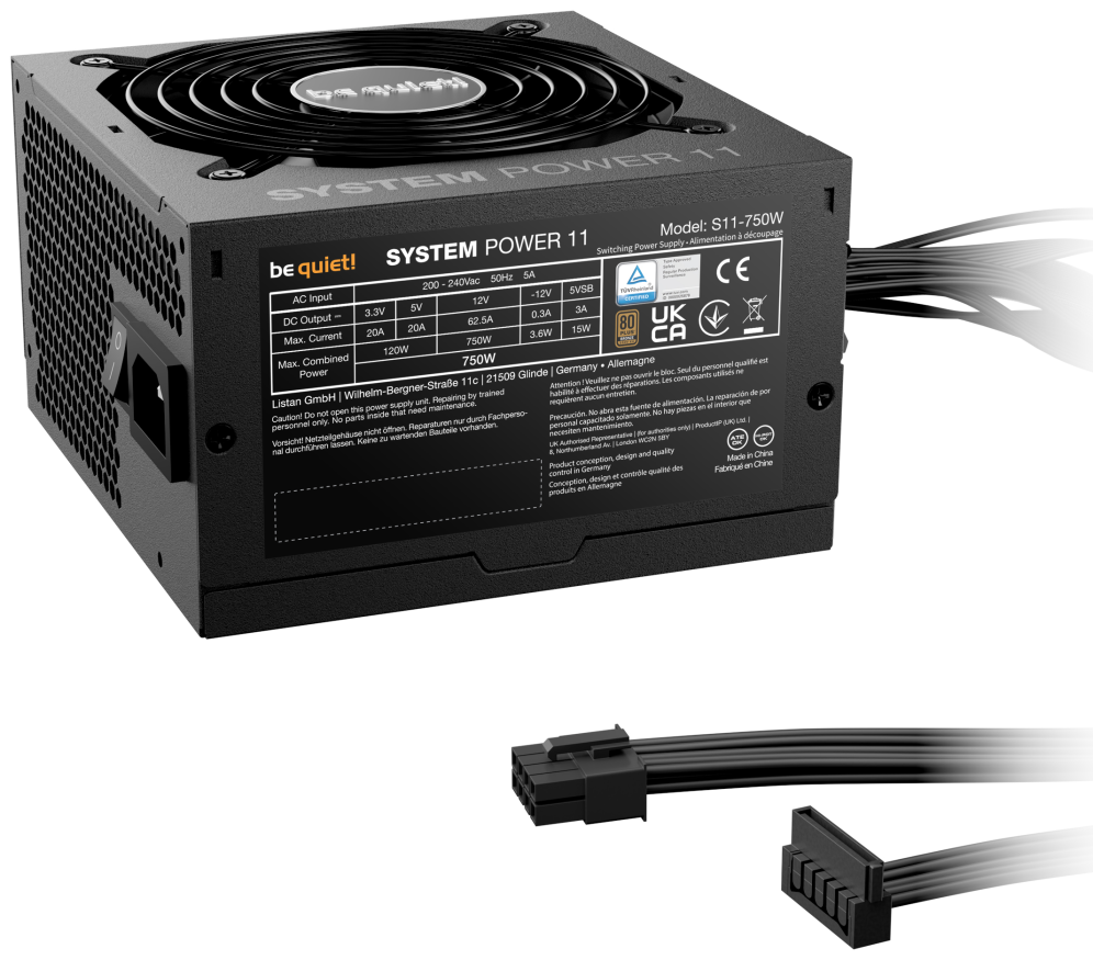 be quiet! System Power 11 750W unidad de fuente de alimentacion 20+4 pin ATX ATX Negro