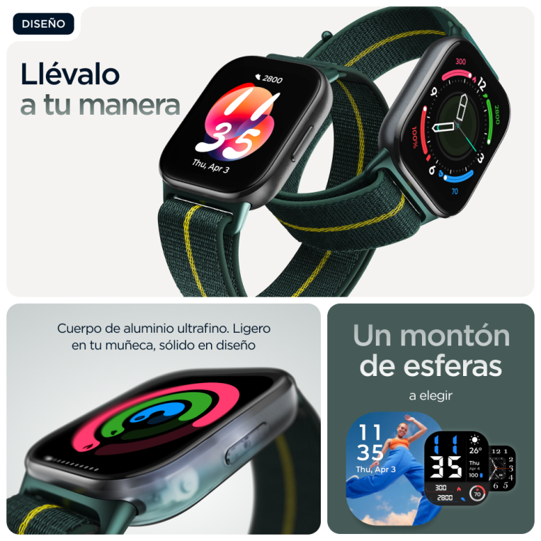 Motorola moto watch fit 4,83 cm (1.9'') OLED 44.5 mm Digital Pantalla tactil Verde, Gris GPS (satelite)