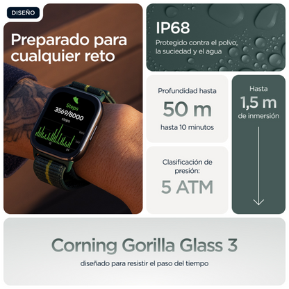 Motorola moto watch fit 4,83 cm (1.9'') OLED 44.5 mm Digital Pantalla tactil Verde, Gris GPS (satelite)