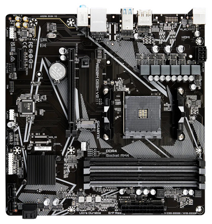 GIGABYTE Placa base A520M DS3H V2 - Soporta CPUs AMD Ryzen serie 5000 AM4, hasta 4733 MHz DDR4 (OC), PCIe 3.0 x16, LAN GbE, USB 3.2 Gen 1