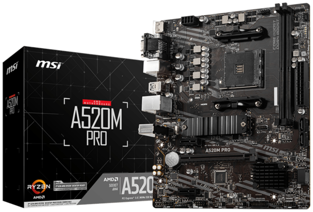 MSI A520M PRO placa base AMD A520 Zócalo AM4 micro ATX