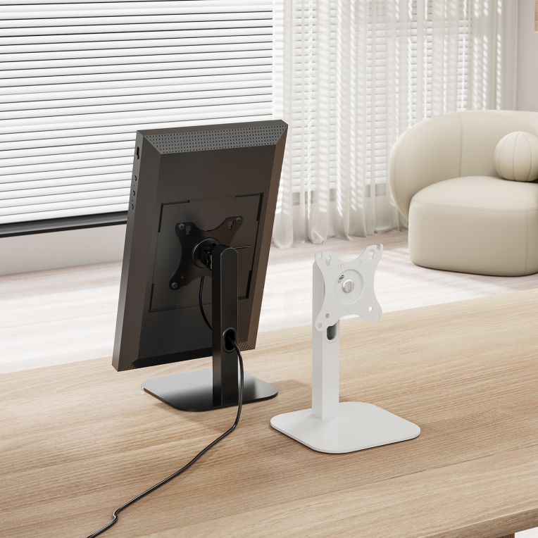 AISENS Soporte de Mesa Eco Giratorio e Inclinable Para Monitor/POS 2.5kg de 10''-24'', Negro