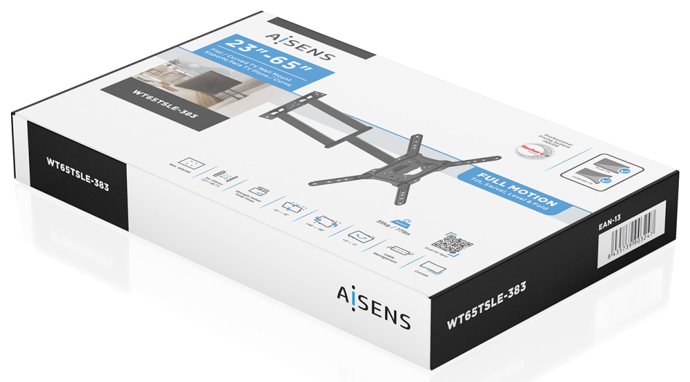 AISENS WT65TSLE-383 soporte para TV 165,1 cm (65'')