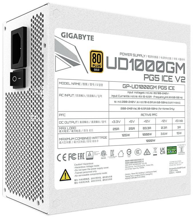 GIGABYTE UD1000GM PG5 V2 ICE Fuente de Alimentacion