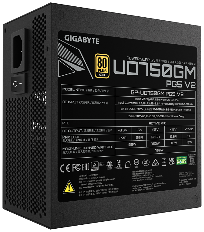 GIGABYTE UD750GM PG5 V2 Fuente de Alimentacion