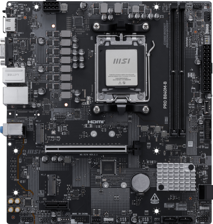 MSI PRO B840M-B placa base AMD B840 Zócalo AM5 micro ATX