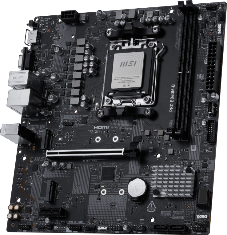 MSI PRO B840M-B placa base AMD B840 Zócalo AM5 micro ATX