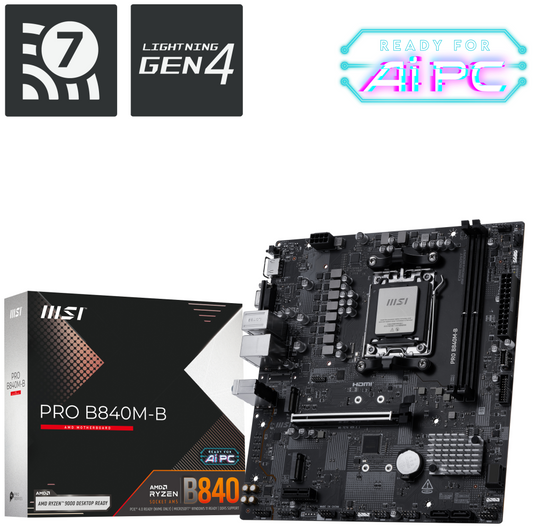 MSI PRO B840M-B placa base AMD B840 Zócalo AM5 micro ATX