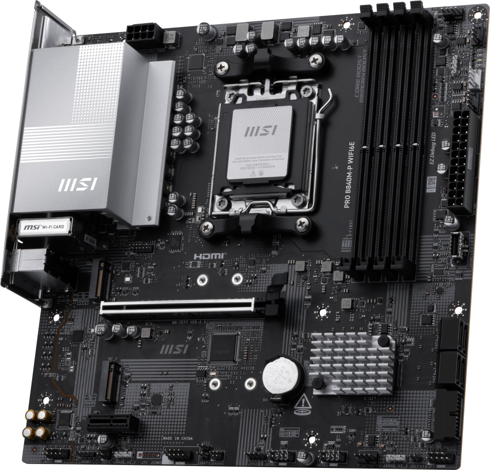 MSI PRO B840M-P WIFI6E placa base AMD B840 Zócalo AM5 micro ATX