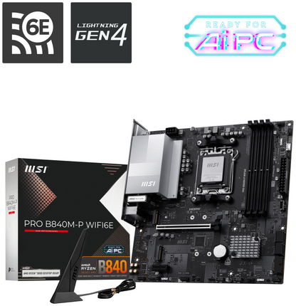 MSI PRO B840M-P WIFI6E placa base AMD B840 Zócalo AM5 micro ATX