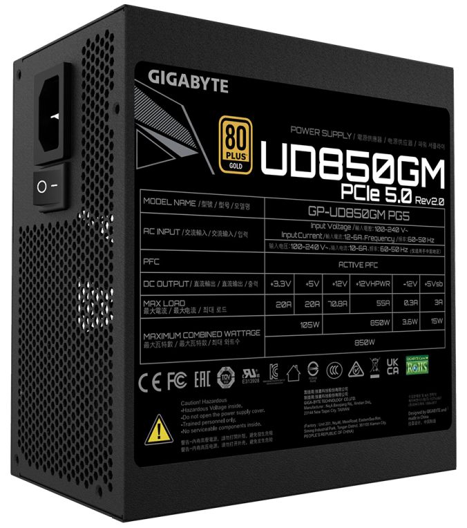 GIGABYTE UD850GM PG5 V2 Fuente de Alimentacion