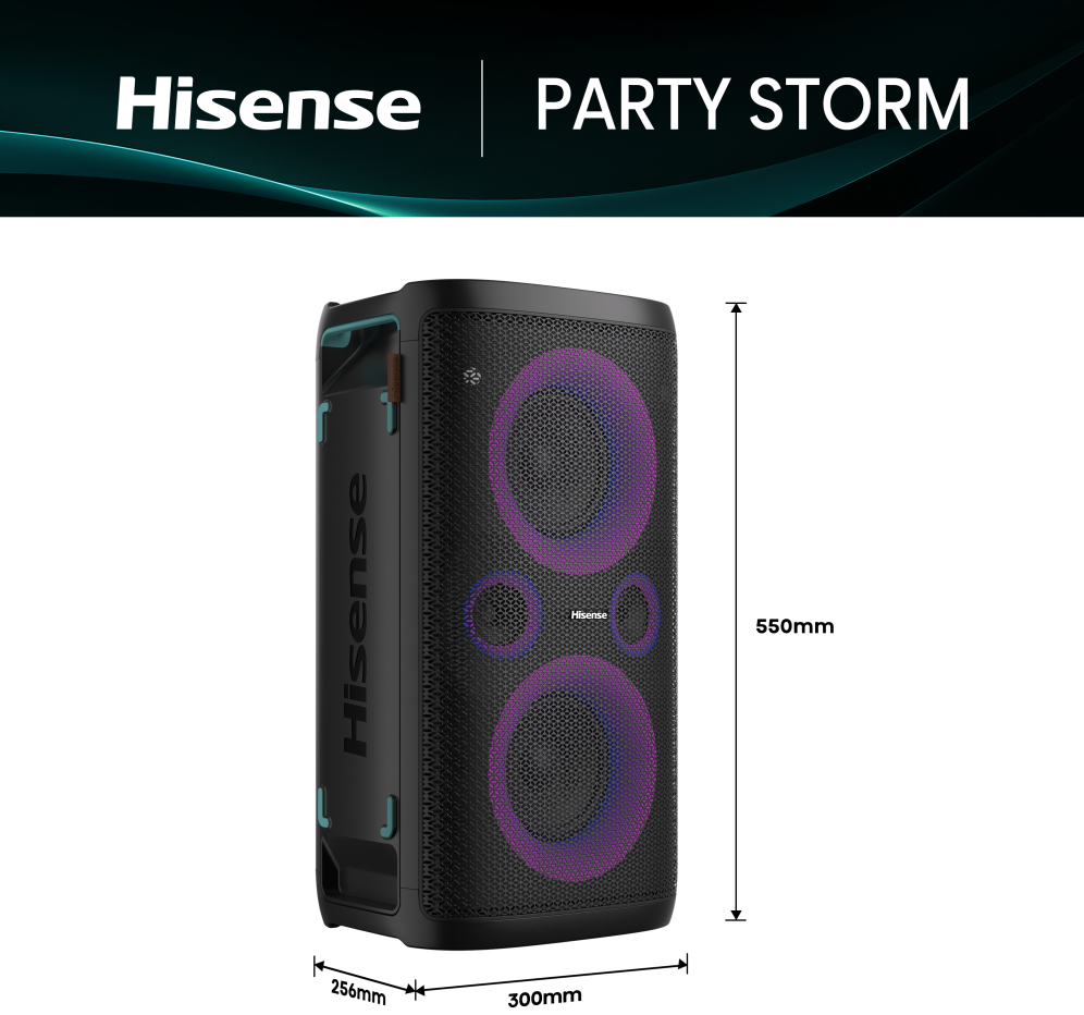 Hisense Party Storm Altavoz para fiestas Negro 300 W