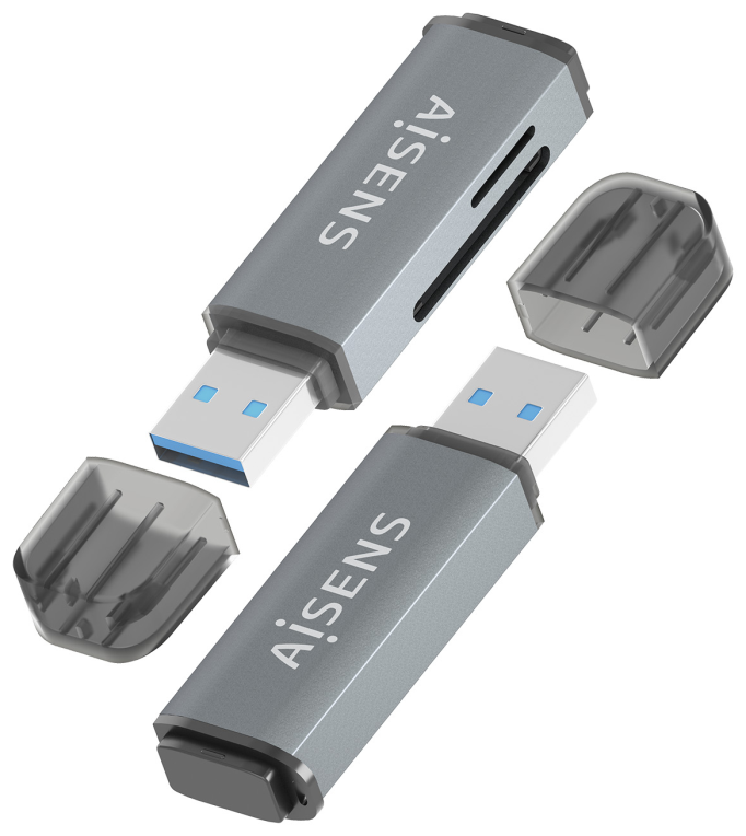AISENS ASCR-2A09-GR lector de tarjeta USB 3.2 Gen 1 (3.1 Gen 1) Type-A