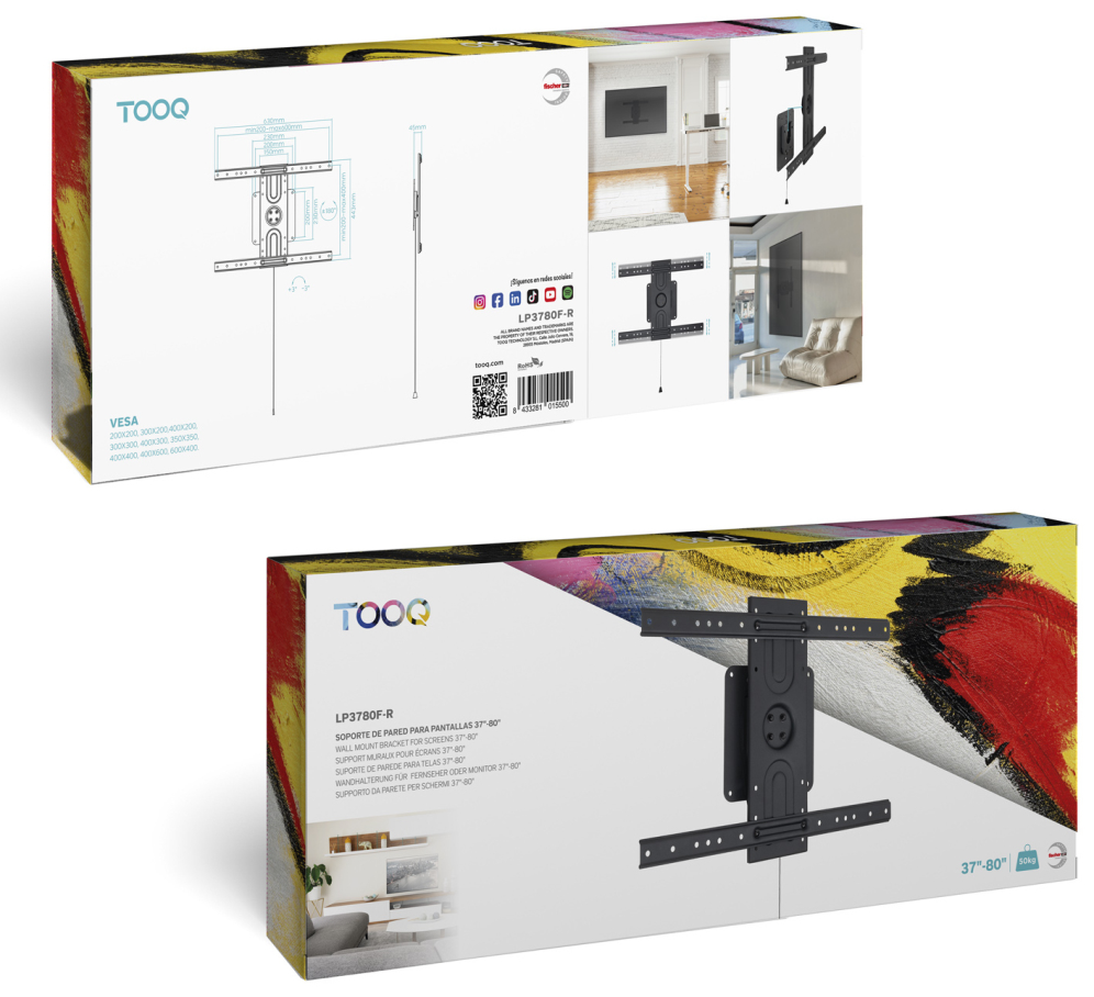 TooQ LP3780F-R soporte para TV 2,03 m (80'')
