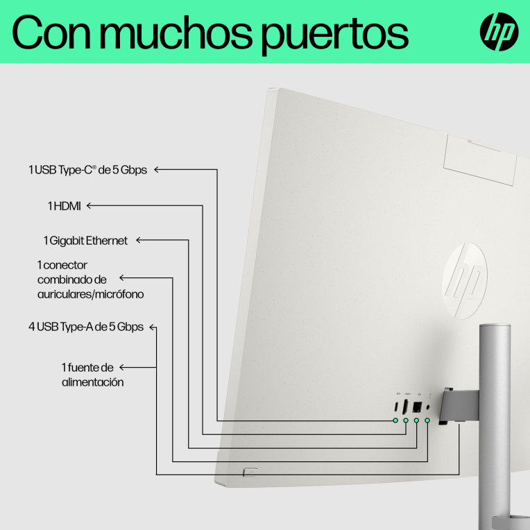 HP 24 -cr0130ns PC IntelÂ® Coreâ¢ i5 i5-1335U 60,5 cm (23.8'') 1920 x 1080 Pixeles PC todo en uno 16 GB DDR4-SDRAM 512 GB SSD FreeDOS Wi-Fi 6 (802.11ax) Blanco