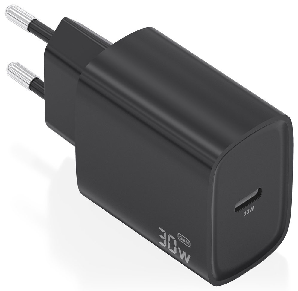 AISENS Cargador GaN 30W, 1xUSB-C PD3.0, Negro