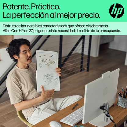 HP All-in-One 27-cr0090ns IntelÂ® Coreâ¢ i5 i5-1335U 68,6 cm (27'') 1920 x 1080 Pixeles PC todo en uno 16 GB DDR4-SDRAM 512 GB SSD FreeDOS Wi-Fi 6 (802.11ax) Blanco