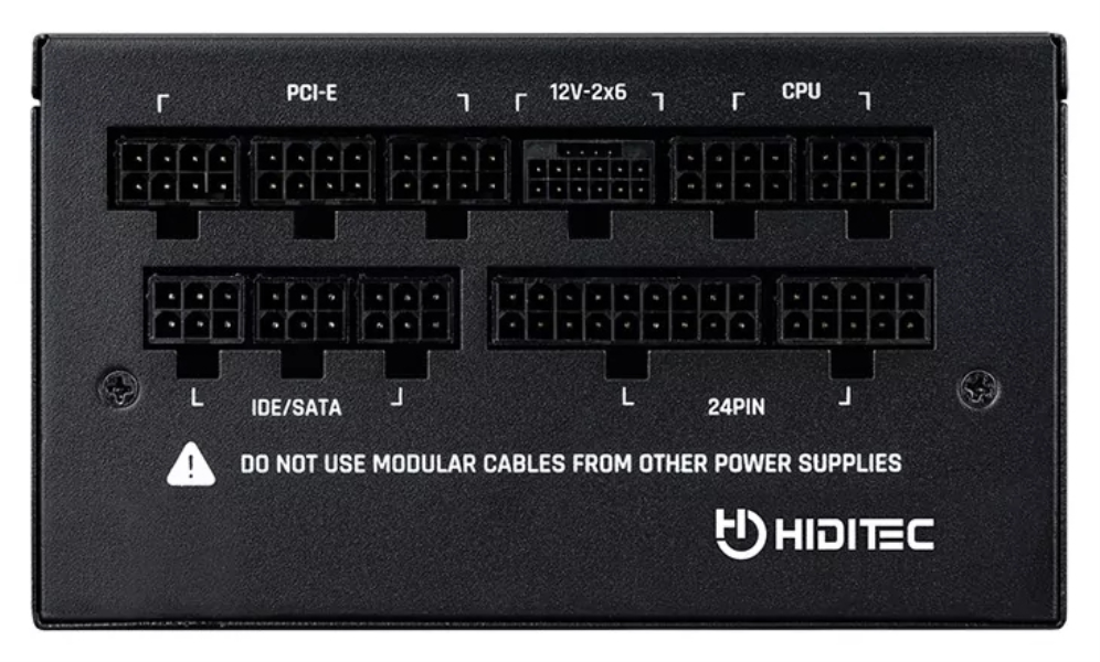 Hiditec GDX1050 v3 80PLUS GOLD ATX 3.1 PCIe 5.1 unidad de fuente de alimentacion 1050 W 20+4 pin ATX Negro