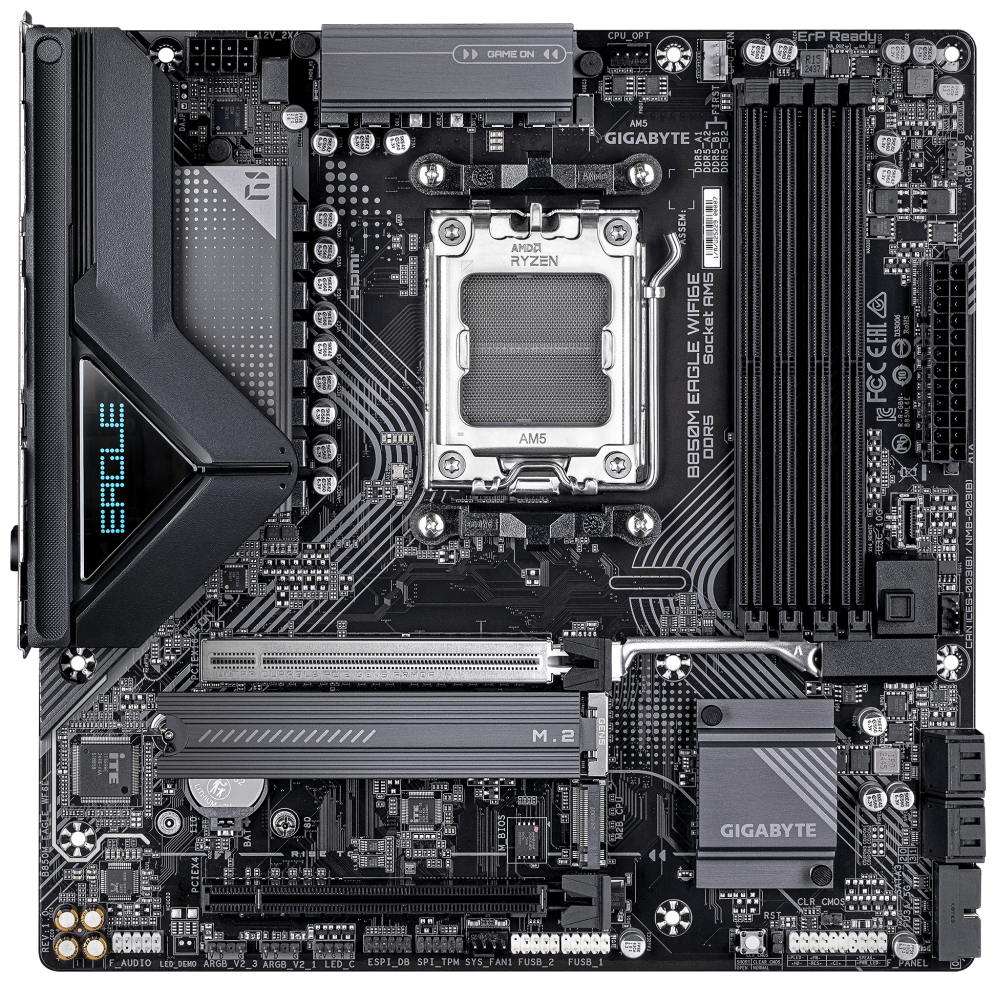 GIGABYTE B850M EAGLE WIFI6E Placa Base - Procesadores AMD Ryzen Serie 9000, VRM digital de 8+2+2 fases, hasta 8200MHz DDR5 (OC), 1xPCIe 5.0 + 1xPCIe 4.0 M.2, Wi-Fi 6E, LAN 2.5GbE, USB 3.2 Gen 2
