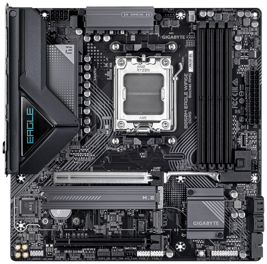 GIGABYTE B850M EAGLE WIFI6E Placa Base - Procesadores AMD Ryzen Serie 9000, VRM digital de 8+2+2 fases, hasta 8200MHz DDR5 (OC), 1xPCIe 5.0 + 1xPCIe 4.0 M.2, Wi-Fi 6E, LAN 2.5GbE, USB 3.2 Gen 2
