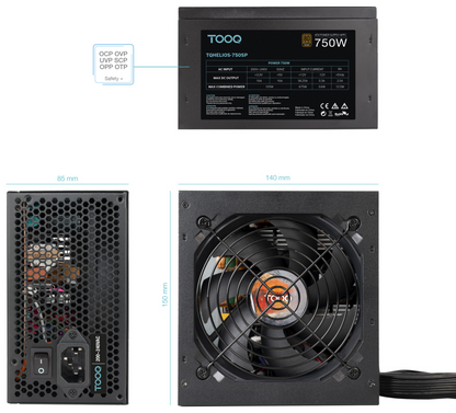 TooQ Fuente de alimentacion ATX 750W APFC 80Plus Bronze