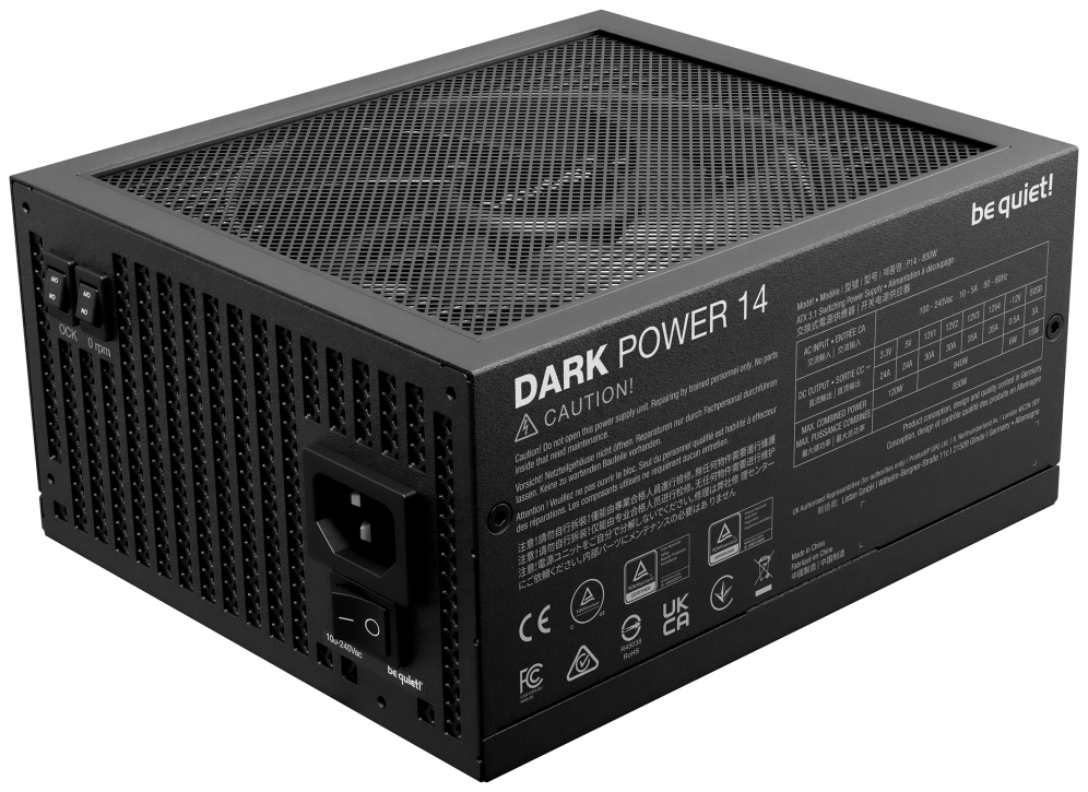 be quiet! Dark Power 14 850 W - 80 Plus Titanium unidad de fuente de alimentacion 20+4 pin ATX ATX Negro