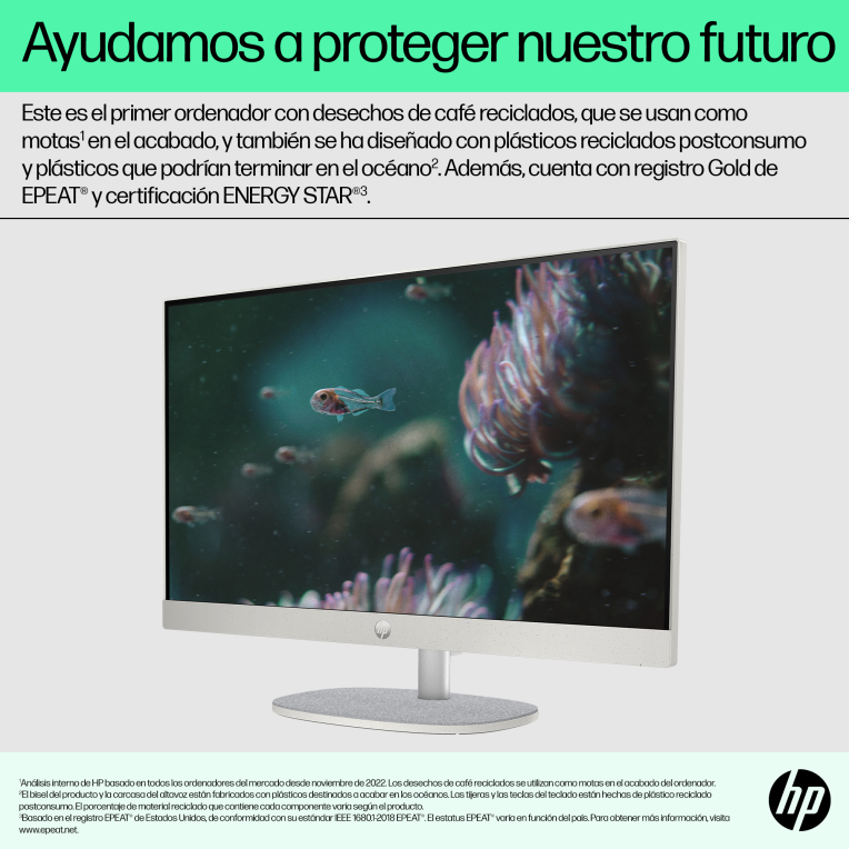 HP 24 -cr0130ns PC IntelÂ® Coreâ¢ i5 i5-1335U 60,5 cm (23.8'') 1920 x 1080 Pixeles PC todo en uno 16 GB DDR4-SDRAM 512 GB SSD FreeDOS Wi-Fi 6 (802.11ax) Blanco