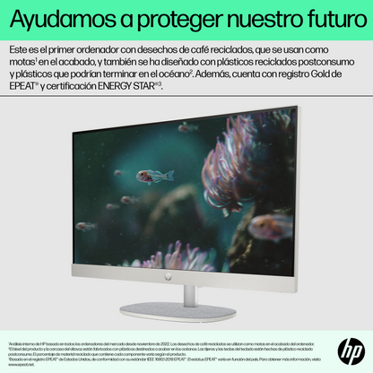 HP 24 -cr0130ns PC IntelÂ® Coreâ¢ i5 i5-1335U 60,5 cm (23.8'') 1920 x 1080 Pixeles PC todo en uno 16 GB DDR4-SDRAM 512 GB SSD FreeDOS Wi-Fi 6 (802.11ax) Blanco