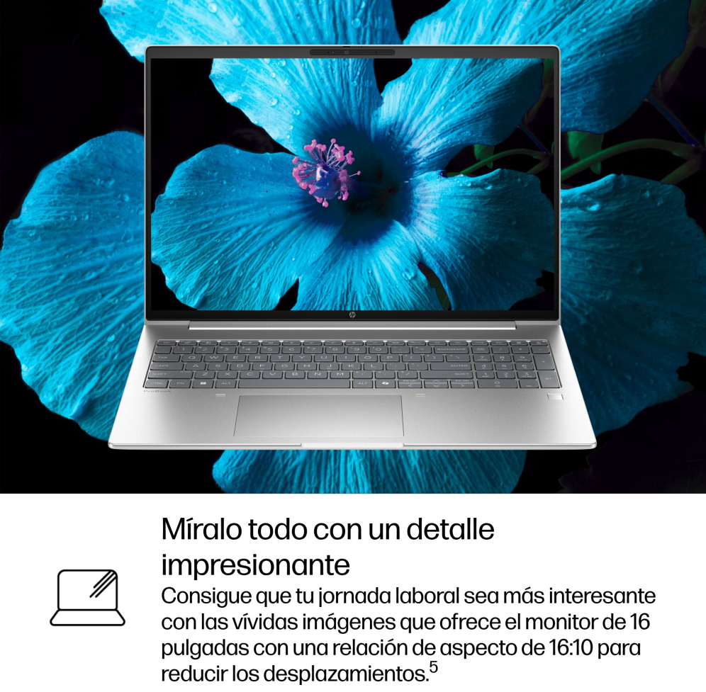 HP ProBook 4 G1iR Wolf Pro Security Edition Intel Core 5 120U Portatil 40,6 cm (16'') WUXGA 16 GB DDR5-SDRAM 512 GB SSD Wi-Fi 6E (802.11ax) Windows 11 Pro Plata