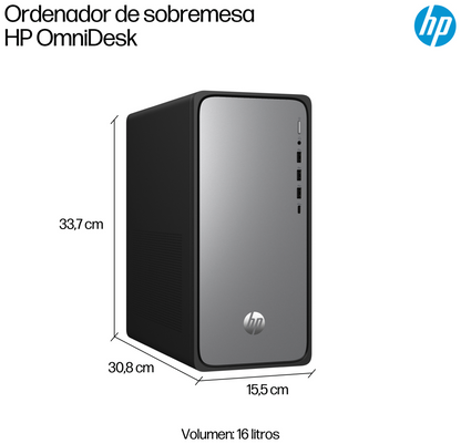 HP OmniDesk M02-0021ns IntelÂ® Coreâ¢ i5 i5-14400 16 GB DDR5-SDRAM 1 TB SSD FreeDOS Torre PC Plata