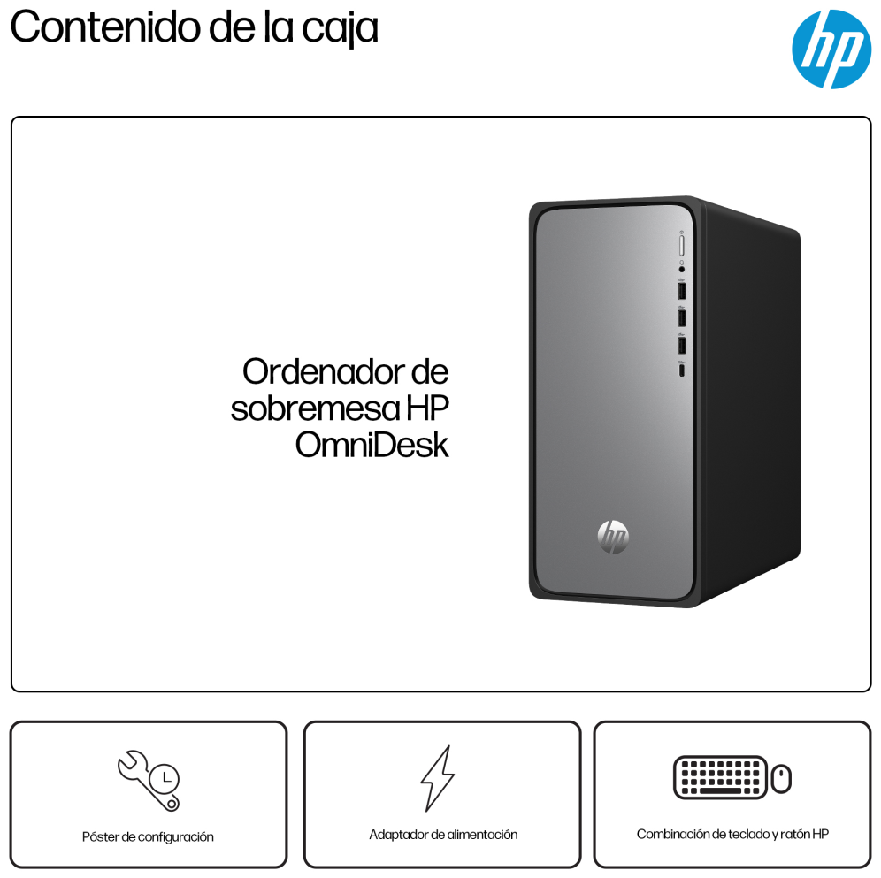 HP OmniDesk M02-0021ns IntelÂ® Coreâ¢ i5 i5-14400 16 GB DDR5-SDRAM 1 TB SSD FreeDOS Torre PC Plata