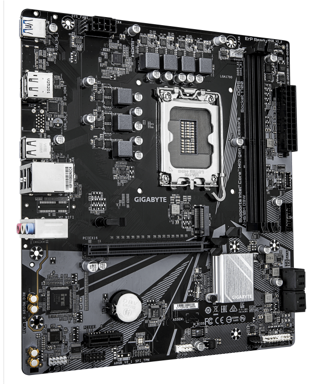 GIGABYTE H610M D3W Placa Base - Compatible con procesadores Intel Core de 14ª generación, VRM de 5+1+1 fases, hasta 5600MHz DDR5, 1xPCIe 3.0 M.2, LAN 1GbE, USB 3.2 Gen 1