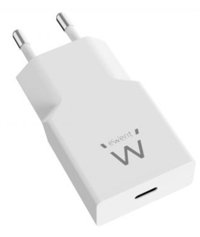 Ewent Cargador Rapido USB-C PD de 20W con Tecnologia GaN y Diseno Ultrafino