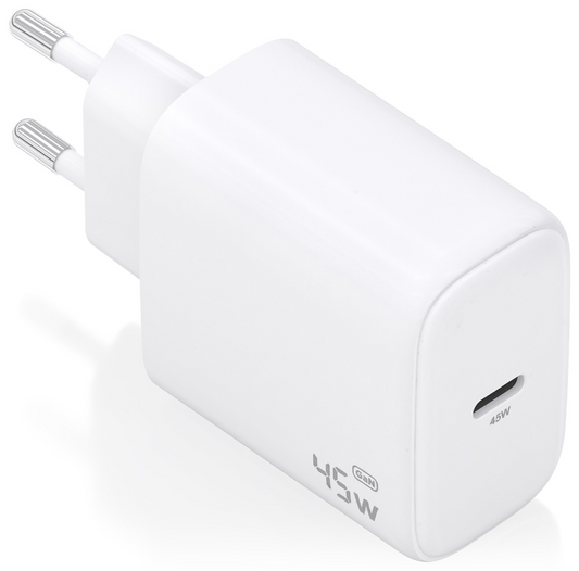 AISENS Cargador GaN 45W, 1xUSB-C PD3.0, Blanco