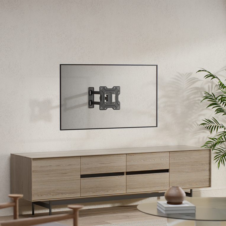 AISENS Soporte Eco Giratorio, Inclinable Para Monitor/TV 30kg (3 Pivotes) De 23''-43'', Negro